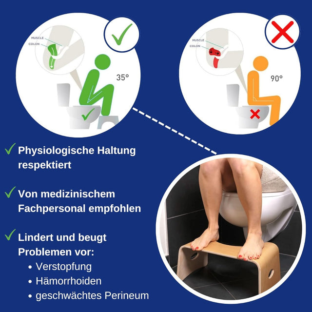 Toilettenhocker Lackiertes Holz Natur