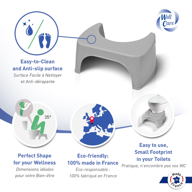 Toilettenhocker Grau