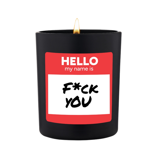 Duftkerze Schwarz Woody Hello my name is fck you