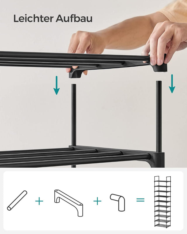 Schuhregal mit 10 Ebenen offener Schuhschrank