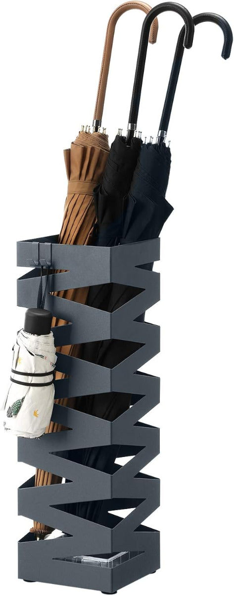 Regenschirmständer Metall quadratisch mit Haken Anthrazit von Songmics