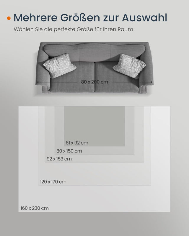 Wohnzimmerteppich Rutschfest Vintage Grau 120 x 170 cm