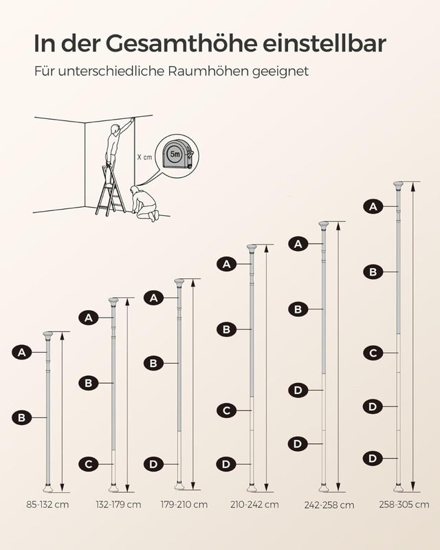 Duschregal höhenverstellbar mit 4 Ablagen weiss