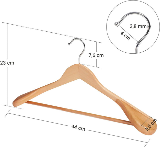 Anzugbügel Kleiderbügel Holz 6er Set Rutschfest
