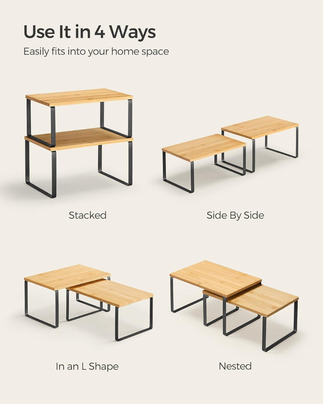 Schrank-Organisationsregal 2er Set Holz