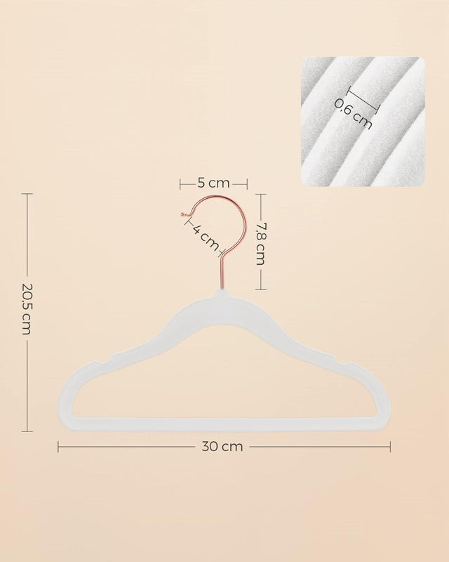 Kleiderbügel Kinder Samt 50er Set Weiss