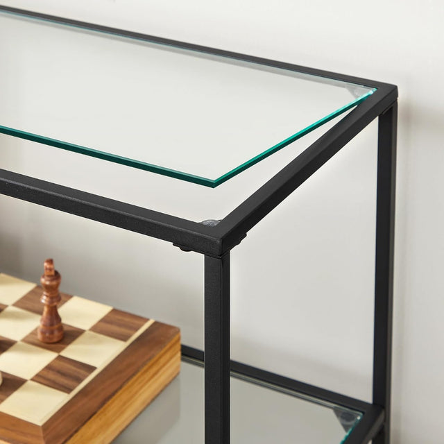 Konsolentisch Modern Glas Metallrahmen Schwarz