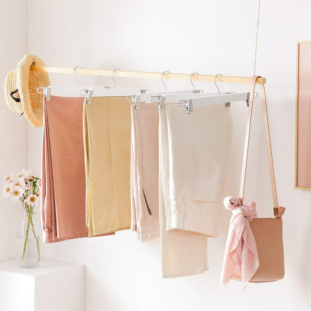 Hosenbügel Holz verstellbare Klammern 8er Set