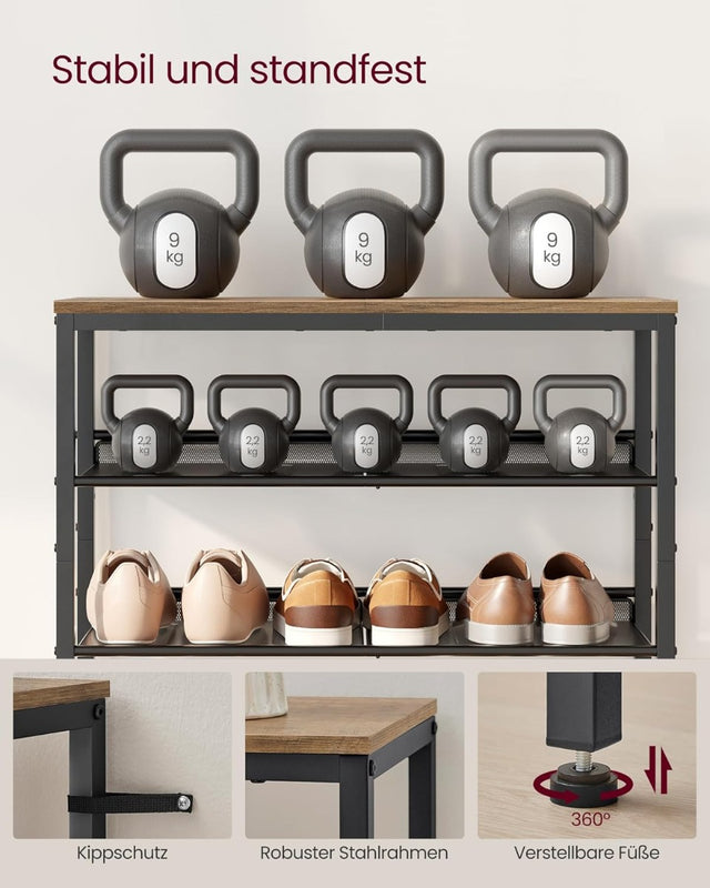 Schuhregal 5 Ebenen Verstellbar Platzsparend Honigbraun