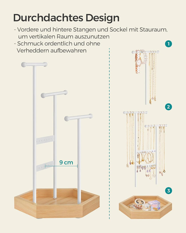 Schmuckständer Schmuckhalte, 4 getrennte Bereiche Metall