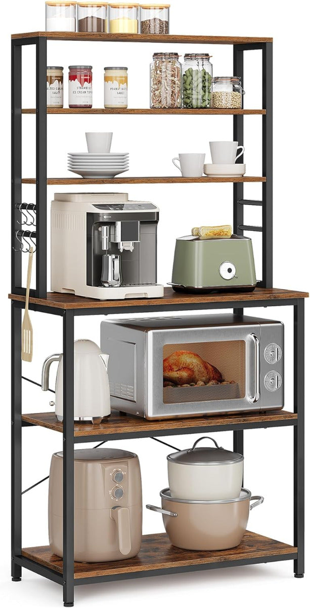 Küchenregal mit 6 Ablagen vintagebraun 80cm breit