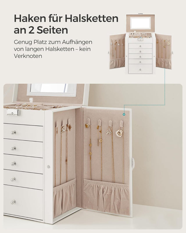 Schmuckkasten Schmuckschatulle mit 6 Ebenen