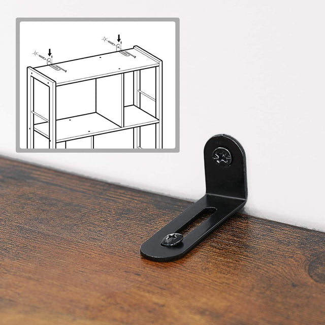 Bücherregal mit Türen Industrie-Design mit Stahlgestell Vintagebraun