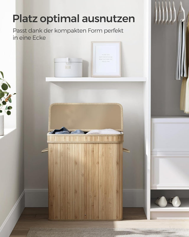 Wäschekorb Wäschesammler Bambus 100l