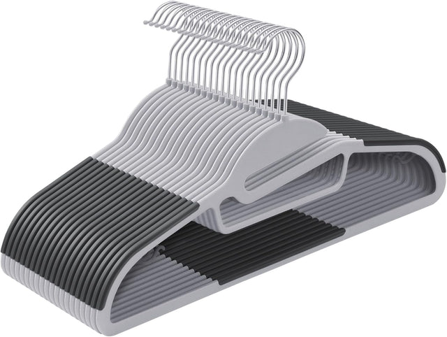 Kleiderbügel Kunststoff 20er Set Non Slip Grau