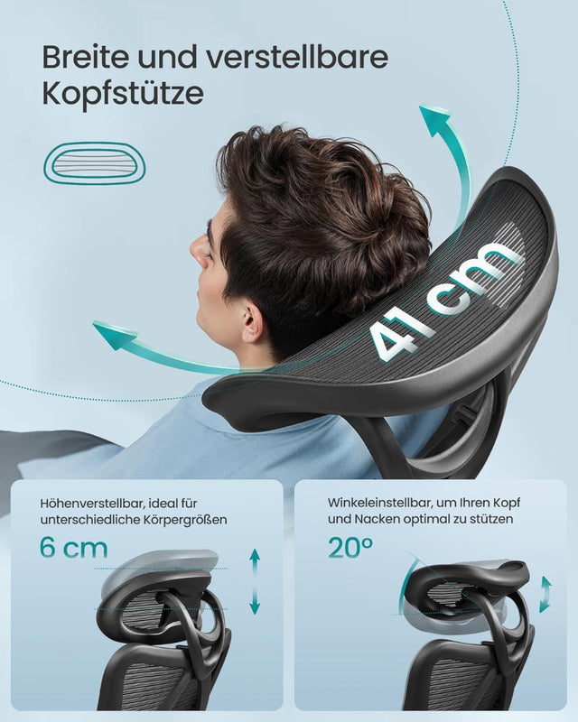 Bürostuhl Ergonomisch Computerstuhl Höhenverstellbar Schwarz