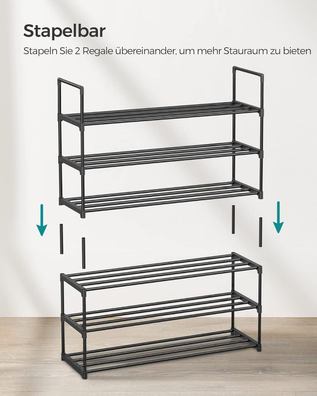 Schuhregal 3 Ebenen Schuhständer Schuh-Organizer