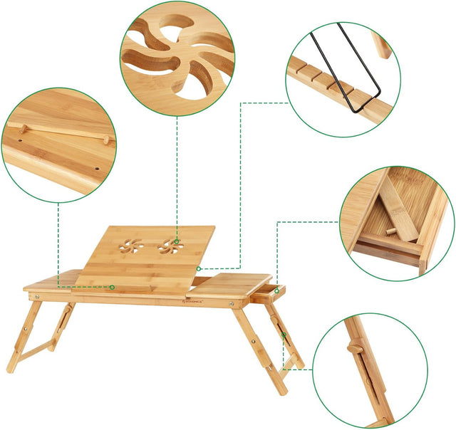 Laptopständer Notebooktisch Klappbar Bambus