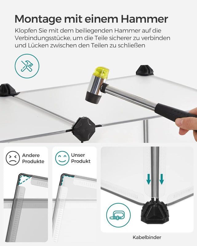 Freigehege Kunststoff Laufstall Kleintiere Weiss von Songmics