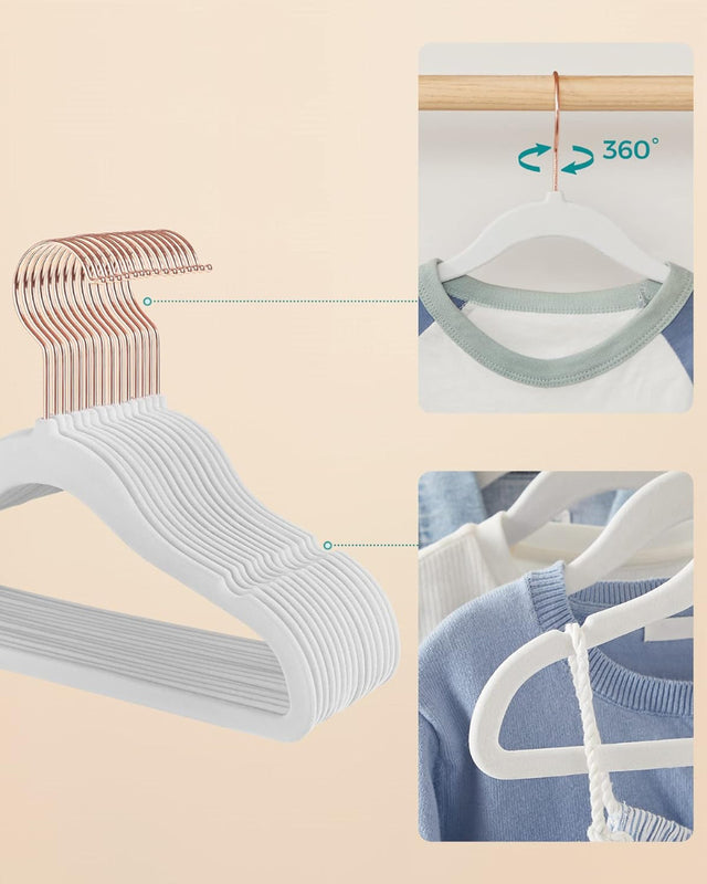 Kleiderbügel Kinder Samt 50er Set Weiss