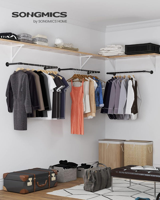 Kleiderstange Wandmontage Industrie-Design Schwarz