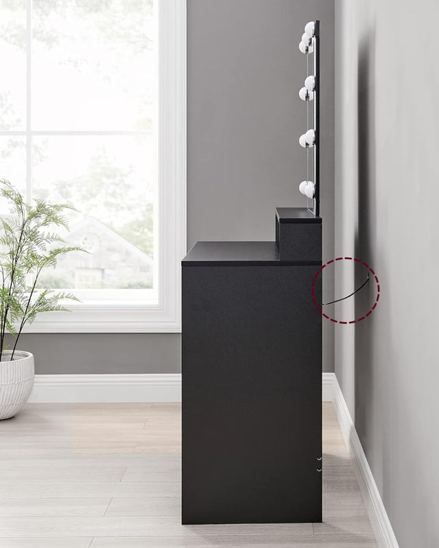 Schminktisch LED Spiegel Schubladen modern schwarz