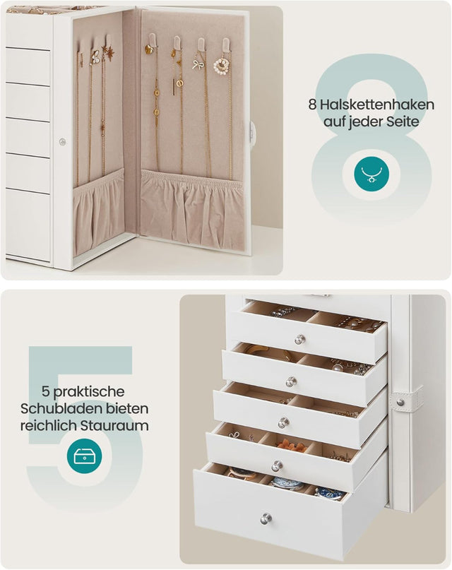 Schmuckkasten Schmuckschatulle mit 6 Ebenen