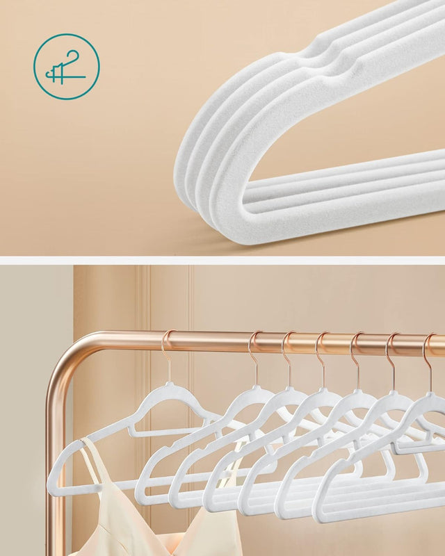 Kleiderbügel Samt 30er Set Weiss
