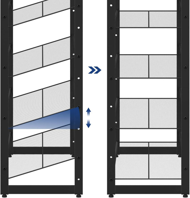 Schuhregal Stapelbar Verstellbar 12 Ebenen Schwarz