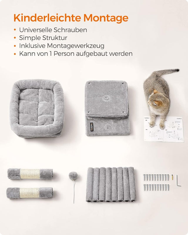 Katzenbaum Klein 67cm Sisalstämme Hellgrau von Songmics