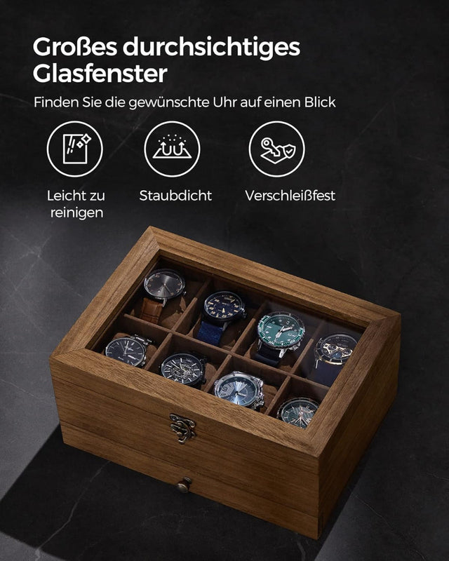 Uhrenbox Uhrenkasten 8 Fächer