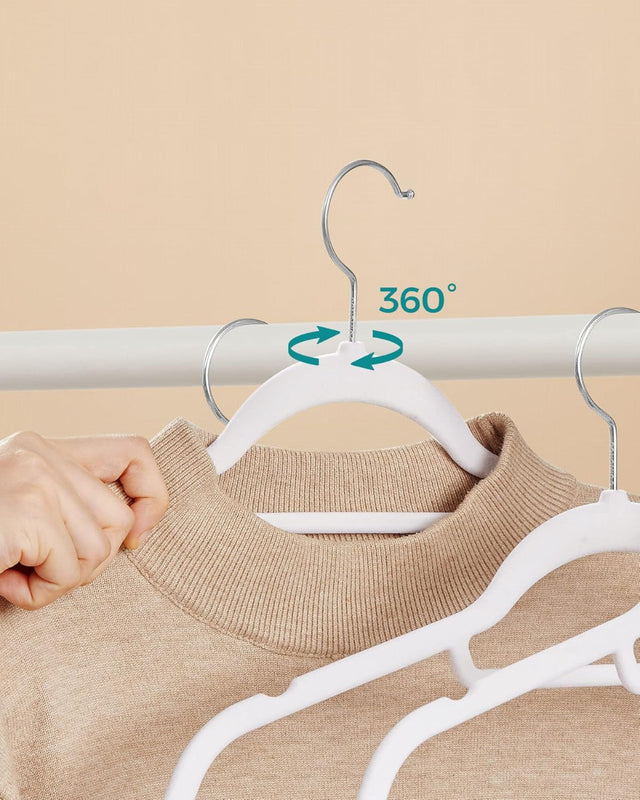 Kleiderbügel Samt 50er Set Weiss