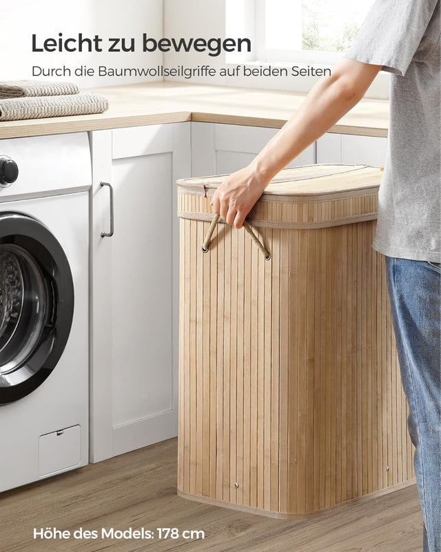 Wäschekorb Wäschesammler Bambus 100l