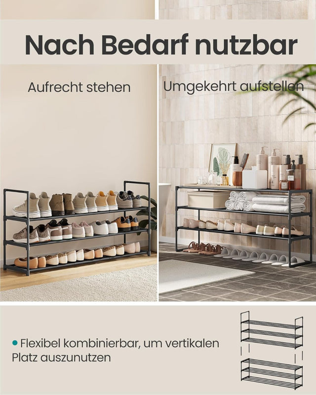 Schuhregal 3 Ebenen Schuh-Organizer Stapelbar