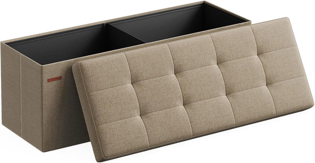 Sitzbank Sitztruhe Stauraum Klappbar Belastbar Wohnzimmer Kamelbraun