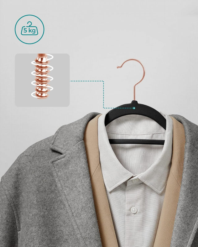 Kleiderbügel Samt 30er Set Schwarz