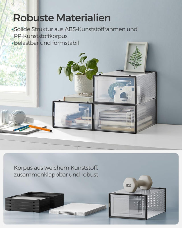 Schuhboxen Schuh-Organizer Kunststoff 18er Set