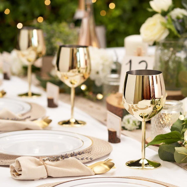 Edelstahl Weingläser Gold 2er-Set