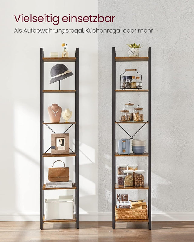 Regal Standregal mit 6 Ebenen Vintagebraun