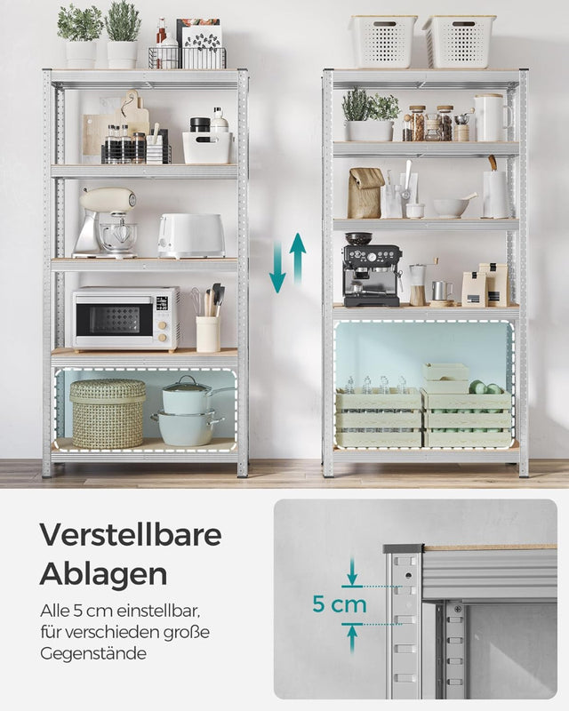 Schwerlastregal mit Stahlgestell, bis 875 kg, silbern von Songmics