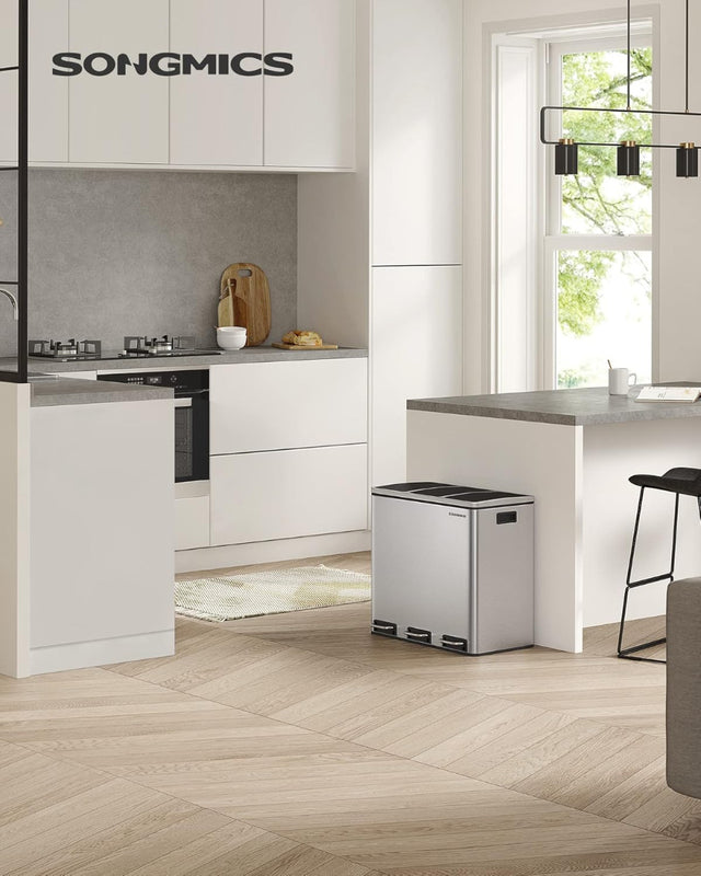 Mülleimer Küche Mülltrennsystem 3 Fächer Silber