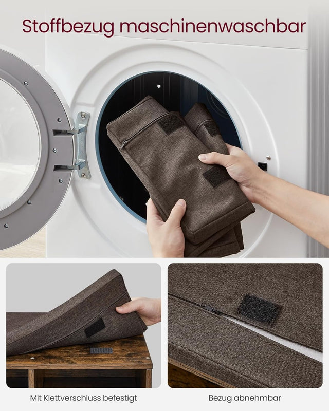 Schuhbank Sitzbank Stauraum 12 Fächer Vintagebraun