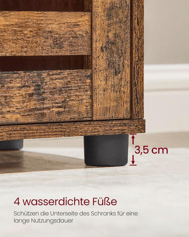 Badezimmerschrank Hoch Regal Verstellbar Vintagebraun von Songmics