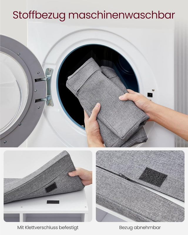 Schuhbank mit Stauraum 12 Fächer Taubengrau