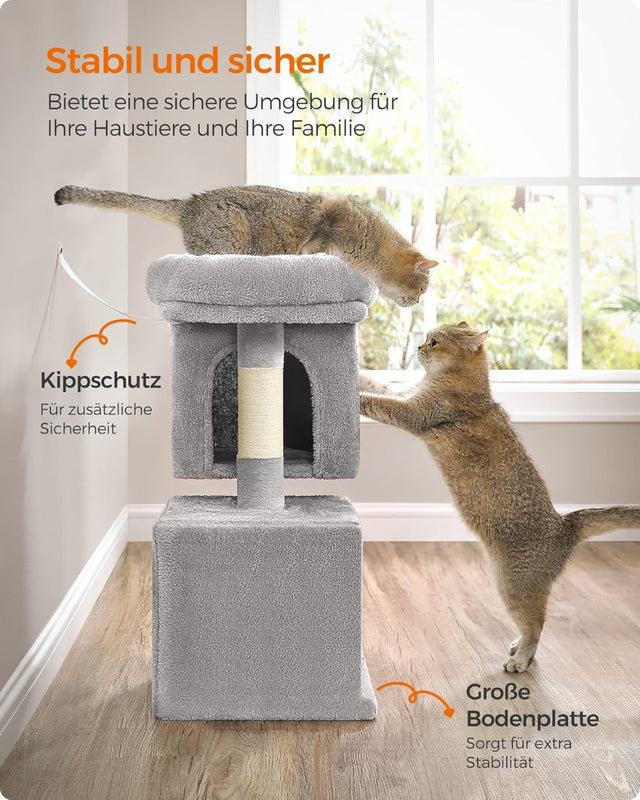 Katzenbaum Klein 67cm Sisalstämme Hellgrau von Songmics