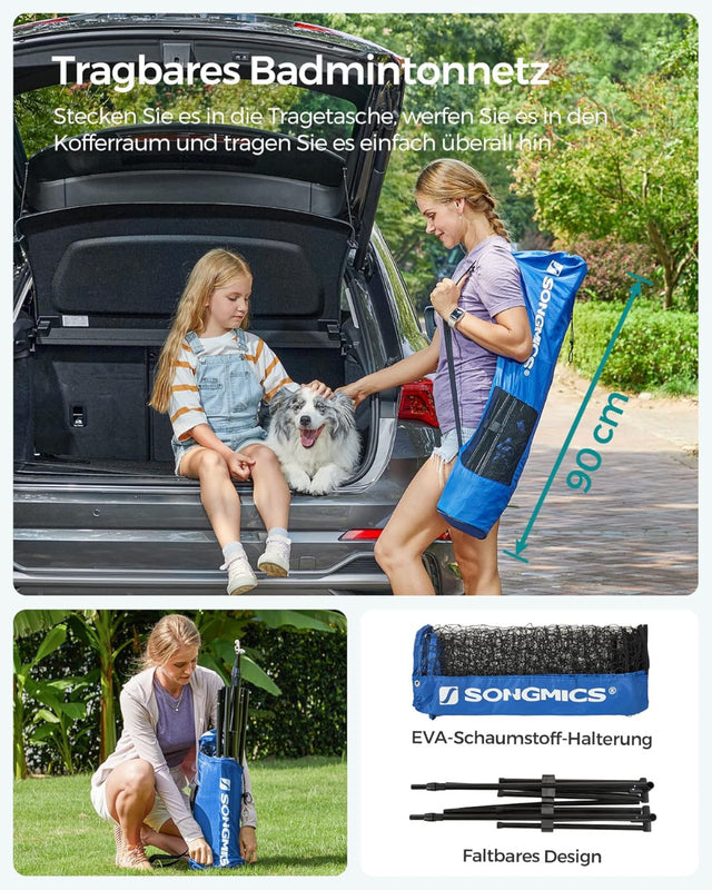 Badminton Netz Set 4 Meter Portabel