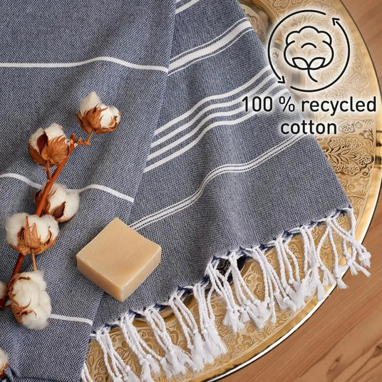 Hamamtuch Baumwolle Recycelt 100x200cm Navy - Sultan von Fit-Flip