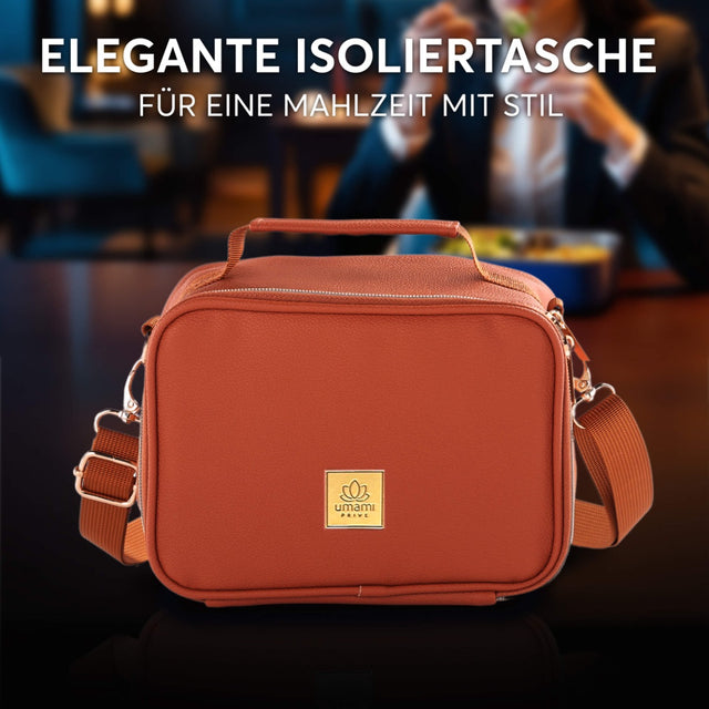 Insulated Lunch Bag Elegant Brown Premium
