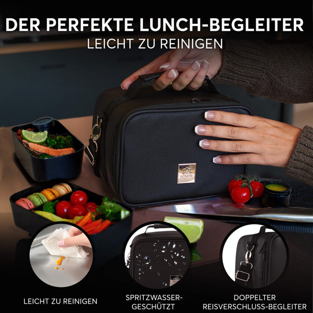 Insulated Lunch Bag Deep Black Premium