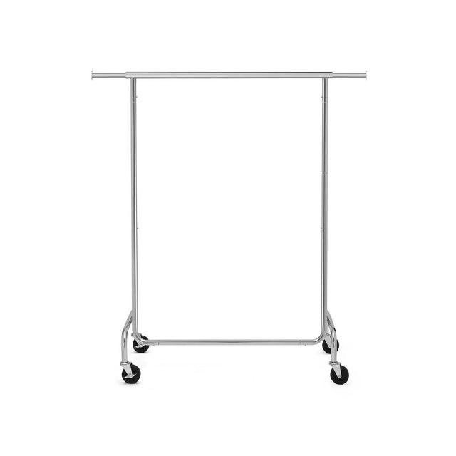 Kleiderständer auf Rollen Metall silbern